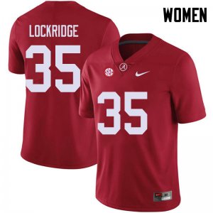 NCAA Women's Alabama Crimson Tide #35 De'Marquise Lockridge Stitched College 2018 Nike Authentic Red Football Jersey SX17X78ZK
